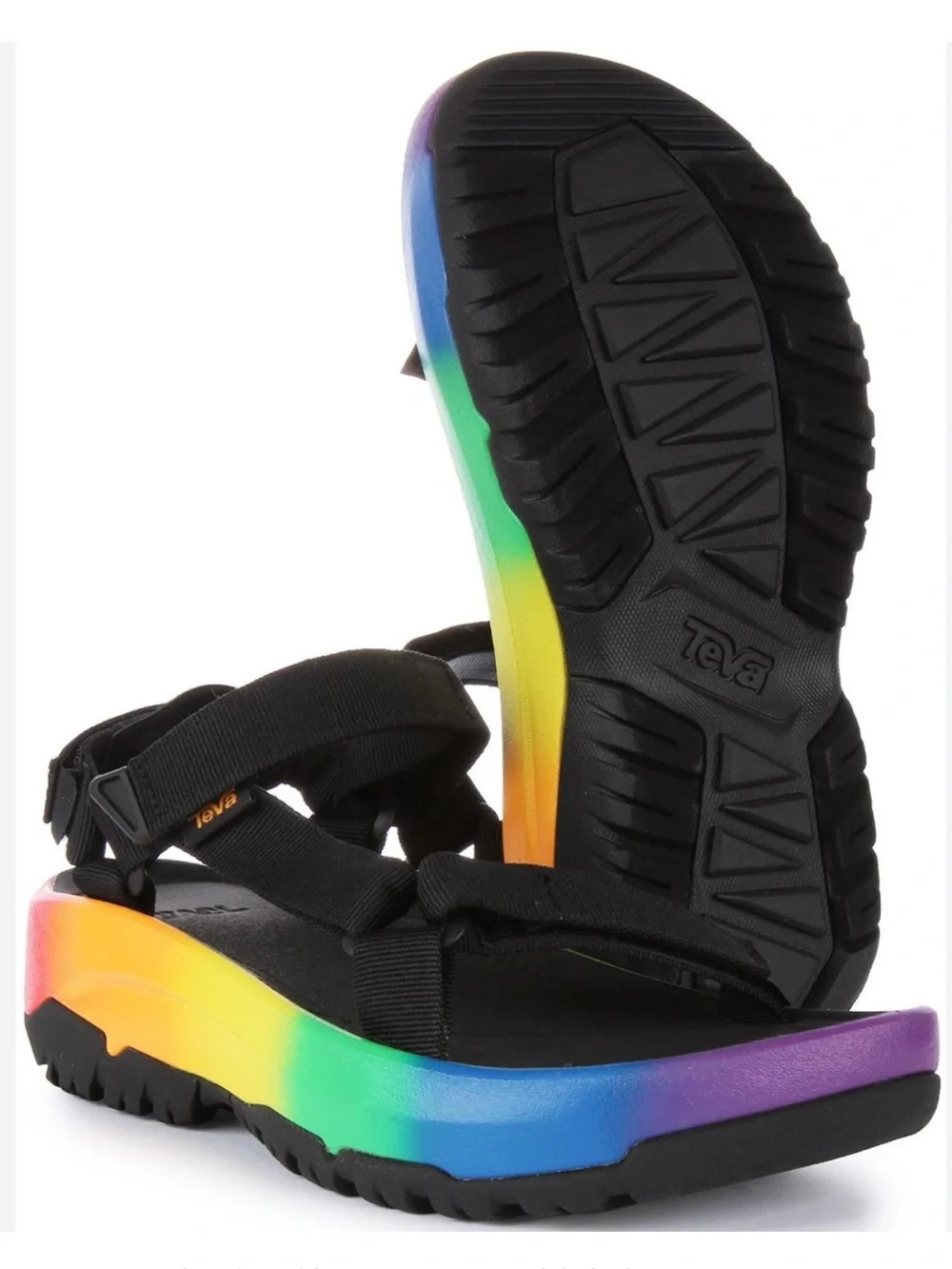 Teva Unisex Hurricane XLT2 Ampsole Brite Black/Rainbow Sandals, M12/W14, NWOT